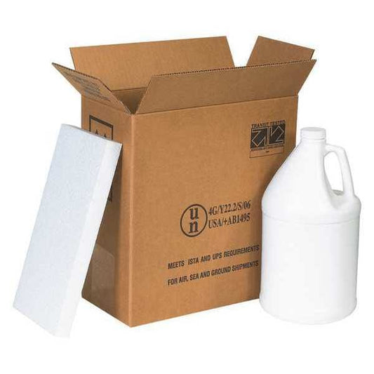 Plastic Jug Shipper Kit, 2 - 1 Gallon, 12" x 6" x 12 3/4", Kraft, 1/Each