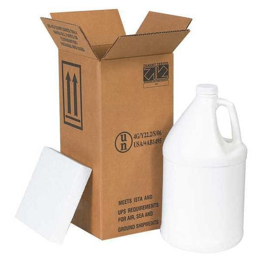 Plastic Jug Shipper Kit, 1 - 1 Gallon, 6" x 6" x 12 3/4", Kraft, 1/Each