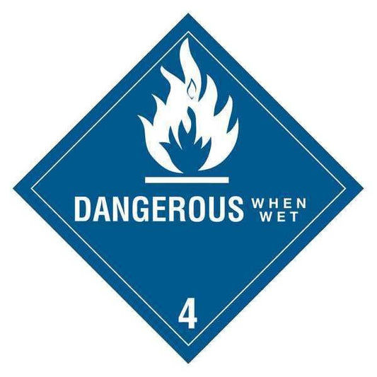 Tape Logic® Labels, "Dangerous When Wet - 4", 4" x 4", Blue/White, 500/Roll