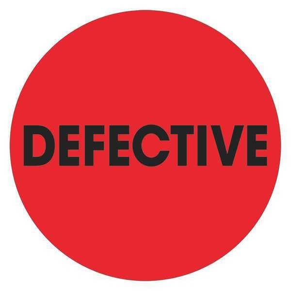 Tape Logic® Labels, "Defective", 2" Circle, Fluorescent Red, 500/Roll
