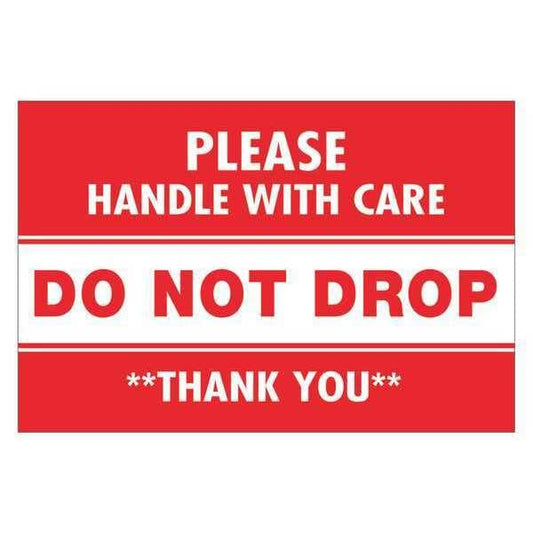 Tape Logic® Labels, "Do Not Drop", 2" x 3", Red/White, 500/Roll