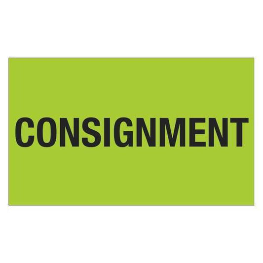Tape Logic® Labels, "Consignment", 3" x 5", Fluorescent Green, 500/Roll