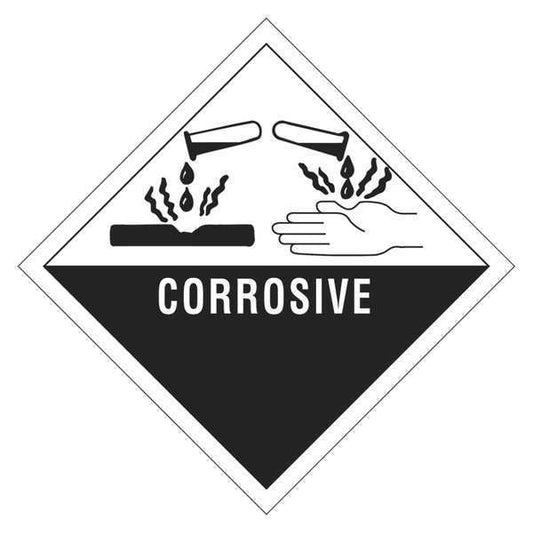 Tape Logic® Labels, "Corrosive", 4" x 4, Black/White, 500/Roll