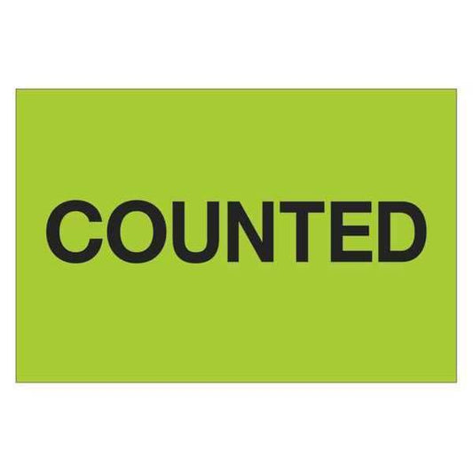 Tape Logic® Labels, "Counted", 2" x 3", Fluorescent Green, 500/Roll