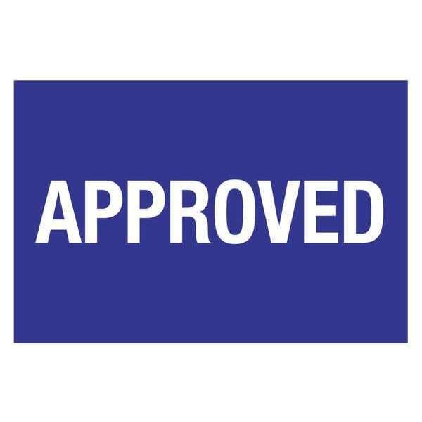 Tape Logic® Labels, "Approved", 2" x 3", Blue/White, 500/Roll