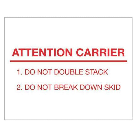 Tape Logic® Labels, "Attention Carrier", 8" x 10", Red/White, 250/Roll