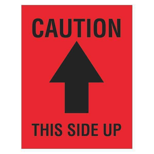 Tape Logic® Labels, "Caution This Side Up", Arrow, 4" x 3", Red/Black, 500/Roll