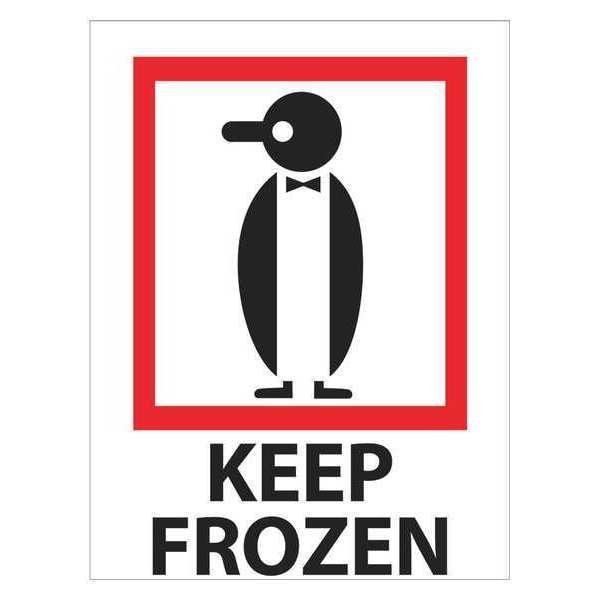 Tape Logic® Labels, "Keep Frozen", 3" x 4", Red/White/Black, 500/Roll
