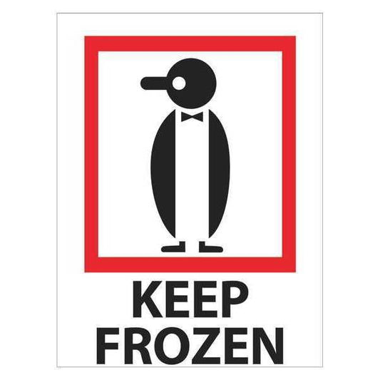 Tape Logic® Labels, "Keep Frozen", 3" x 4", Red/White/Black, 500/Roll