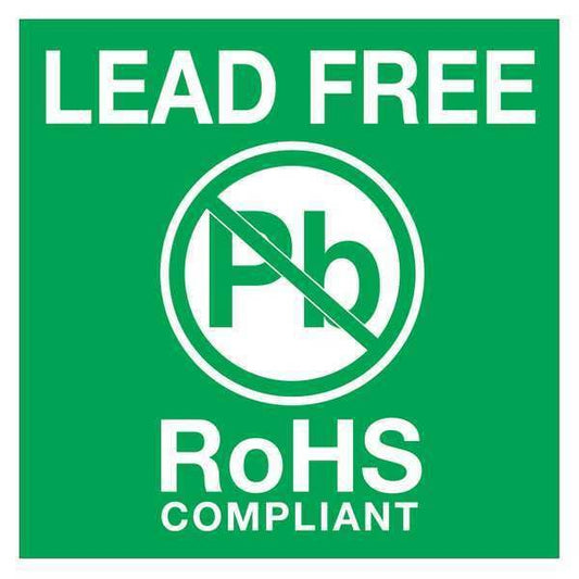 Tape Logic® Labels, "Lead Free RoHs Compliant", 2" x 2", Green/White, 500/Roll