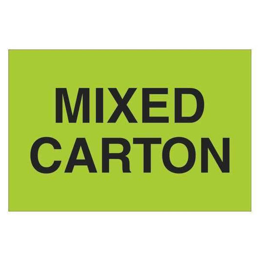 Tape Logic® Labels, "Mixed Carton", 2" x 3", Fluorescent Green, 500/Roll