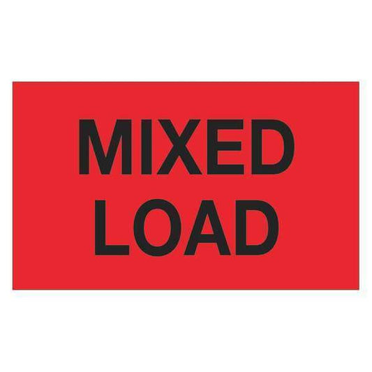 Tape Logic® Labels, "Mixed Load", Fluorescent Red, 500/Roll
