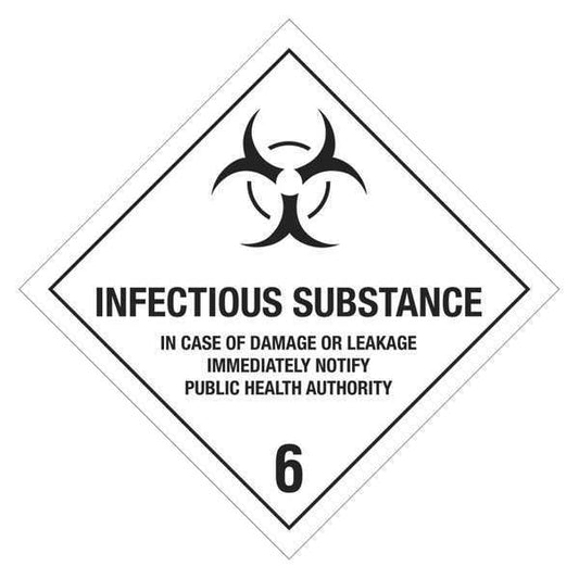 Tape Logic® Labels, "Infectious Substance - 6", 4" x 4", Black/White, 500/Roll