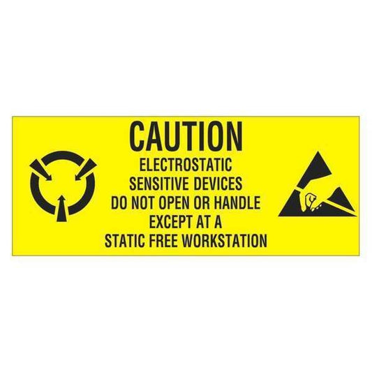 Tape Logic® Labels, "Electrostatic Sensitive Devices", 1" x 2 1/2", Black/Yellow, 500/Roll