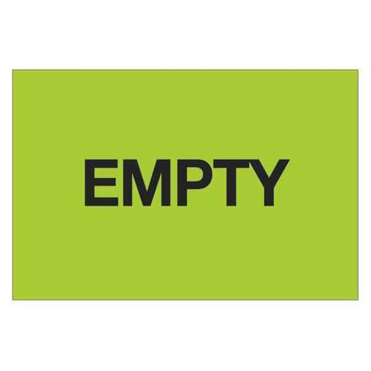 Tape Logic® Labels, "Empty", 2" x 3", Fluorescent Green, 500/Roll