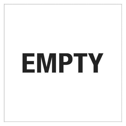 Labels, "Empty", 6"x6", Black/White, 500 Labels/Roll