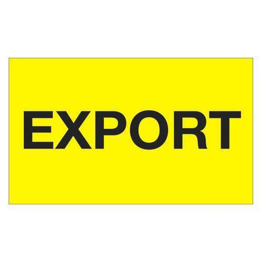 Tape Logic® Labels, "Export", 3" x 5", Fluorescent Yellow, 500/Roll
