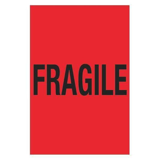 Tape Logic® Labels, "Fragile", 4" x 6", Fluorescent Red, 500/Roll