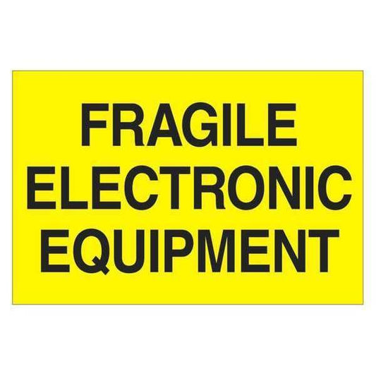 Tape Logic® Labels, "Fragile - Electronic Equipment", 2" x 3", Fluorescent Yellow, 500/Roll
