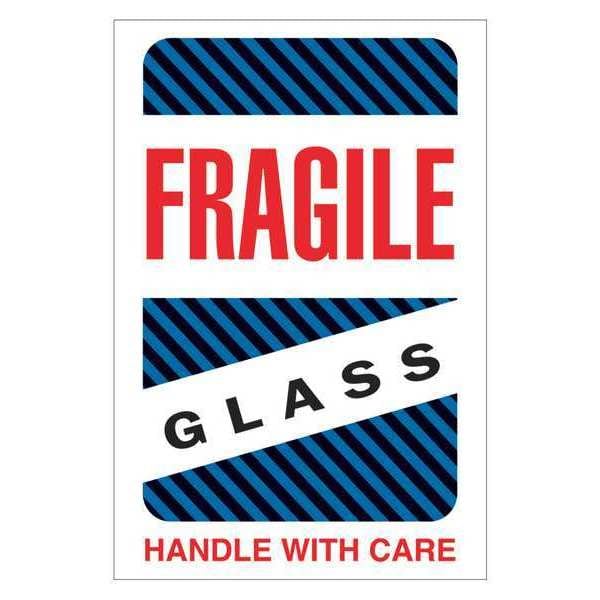 Tape Logic® Labels, "Fragile - Glass - Handle With Care", 4" x 6", Multiple, 500/Roll