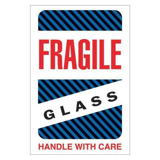 Tape Logic® Labels, "Fragile - Glass - Handle With Care", 4" x 6", Multiple, 500/Roll