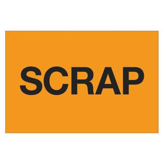 Tape Logic® Labels, "Scrap", 2" x 3", Fluorescent Orange, 500/Roll