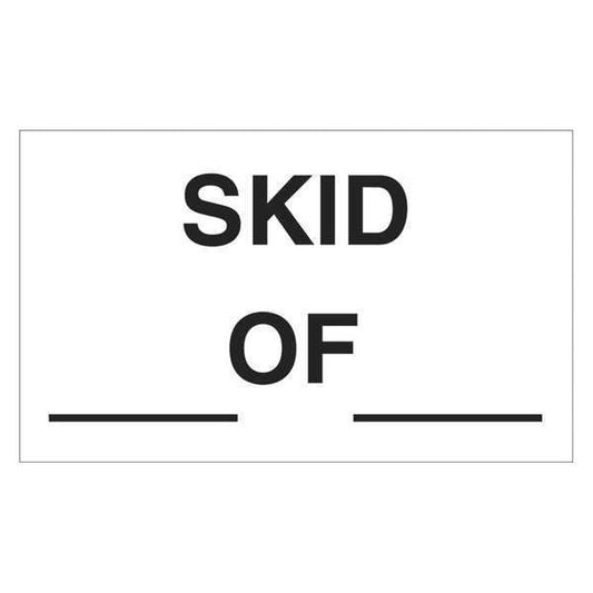 Tape Logic® Labels, "Skid___ of ___", 3" x 5", Black/White, 500/Roll