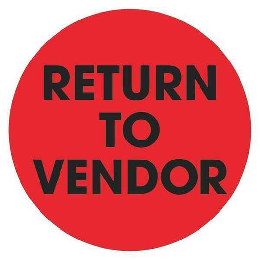 Tape Logic® Labels, "Return To Vendor", 2" Circle, Fluorescent Red, 500/Roll