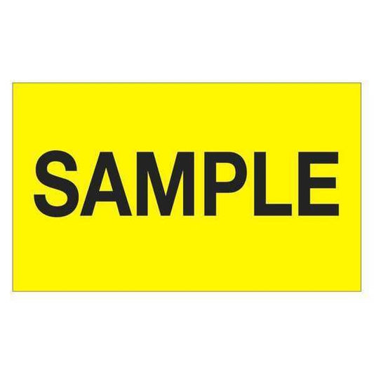 Tape Logic® Labels, "Sample", 3" x 5", Fluorescent Yellow, 500/Roll