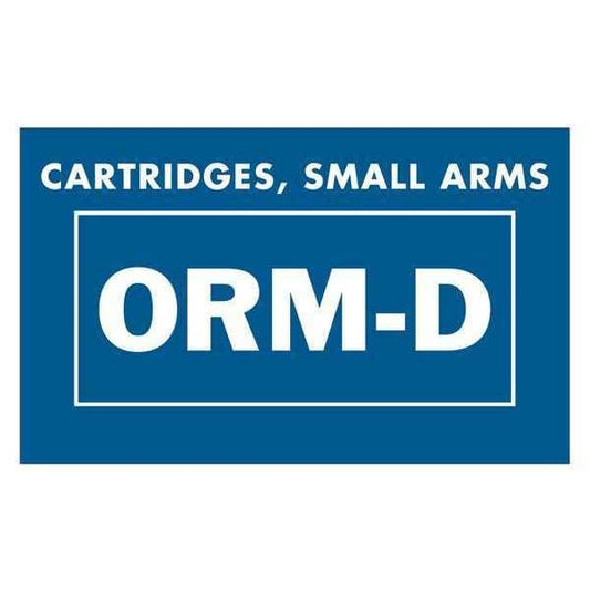 Tape Logic® Labels, "Cartridges, Small Arms ORM-D", 1 3/8" x 2 1/4", Blue/White, 500/Roll