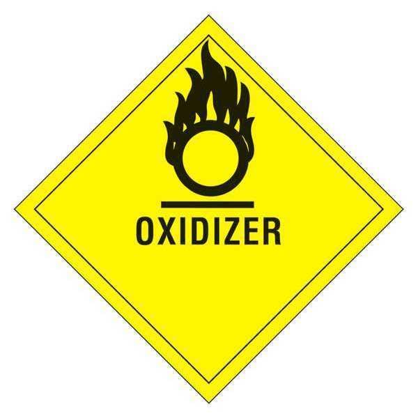 Tape Logic® Labels, "Oxidizer", 4" x 4, Black/Yellow, 500/Roll