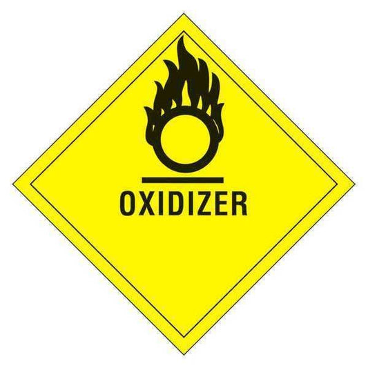 Tape Logic® Labels, "Oxidizer", 4" x 4, Black/Yellow, 500/Roll