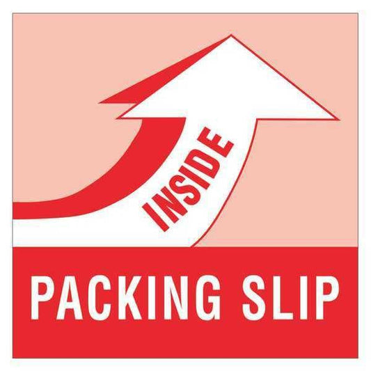 Tape Logic® Labels, "Packing Slip Inside", 4" x 4", Red/White, 500/Roll