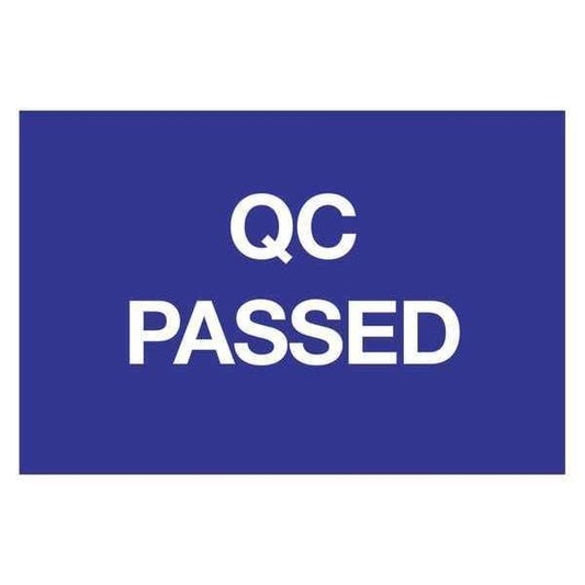 Tape Logic® Labels, "QC Passed", 2" x 3", Blue/White, 500/Roll