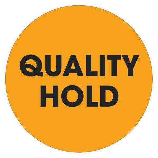 Tape Logic® Labels, "Quality Hold", 2" Circle, Fluorescent Orange, 500/Roll