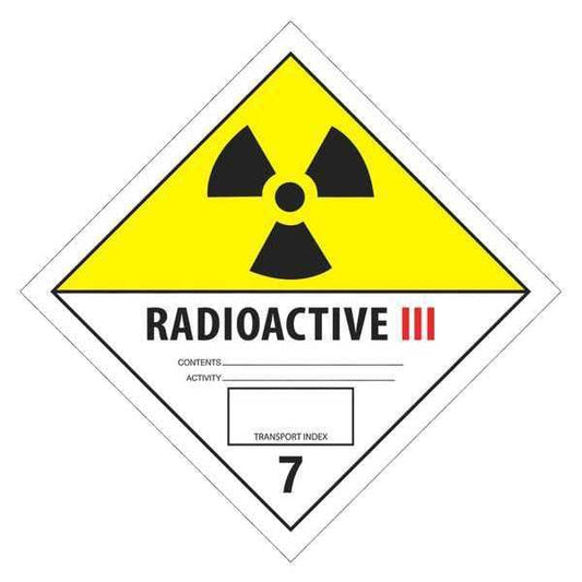 Tape Logic® Labels, "Radioactive III", 4" x 4", Black/White/Yellow, 500/Roll