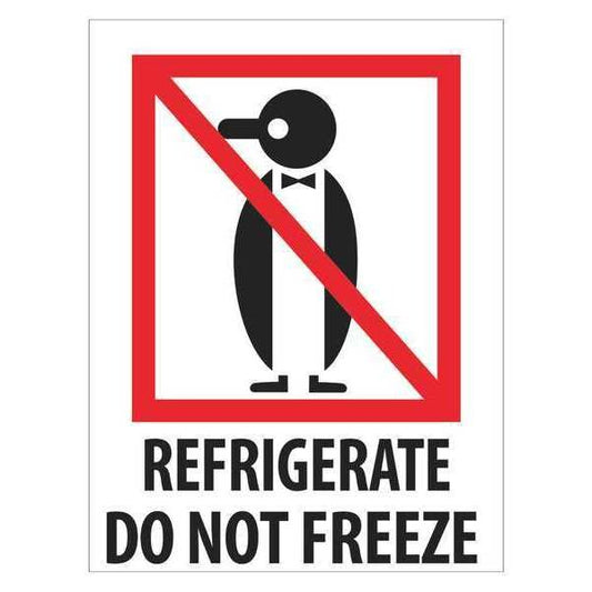 Tape Logic® Labels, "Refrigerate - Do Not Freeze", 3" x 4", Red/White/Black, 500/Roll