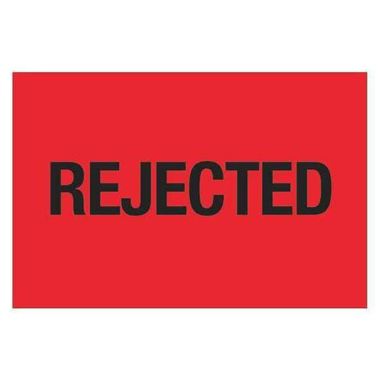 Tape Logic® Labels, "Rejected", 2" x 3", Fluorescent Red, 500/Roll