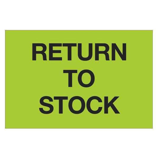 Tape Logic® Labels, "Return To Stock", 2" x 3", Fluorescent Green, 500/Roll