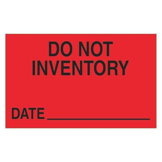 Tape Logic® Labels, "Do Not Inventory - Date", 1 1/4" x 2", Fluorescent Red, 500/Roll
