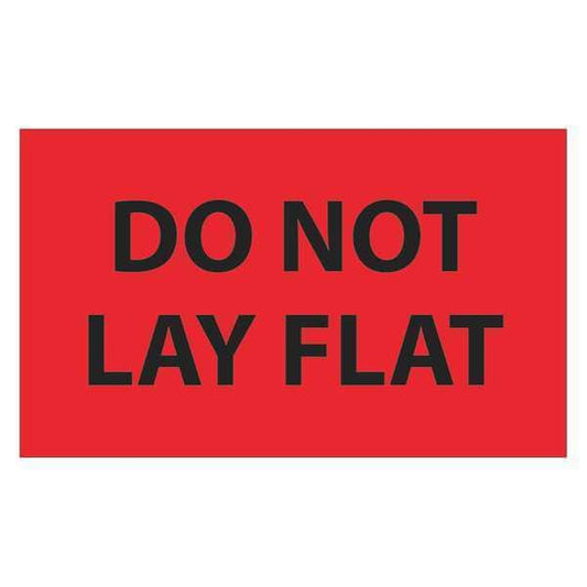 Tape Logic® Labels, "Do Not Lay Flat", 3" x 5", Fluorescent Red, 500/Roll