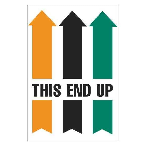 Tape Logic® Labels, "This End Up", Arrow, 4" x 6", Multiple, 500/Roll