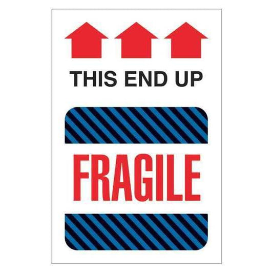 Tape Logic® Labels, "This End Up - Fragile", 4" x 6", Multiple, 500/Roll