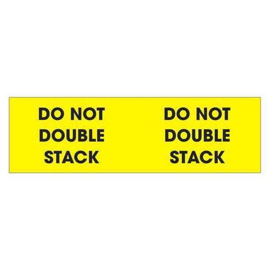 Tape Logic® Labels "Do Not Double Stack", 3" x 10", Fluorescent Yellow, 500/Roll