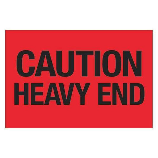 Tape Logic® Labels, "Caution Heavy End", 2" x 3", Fluorescent Red, 500/Roll