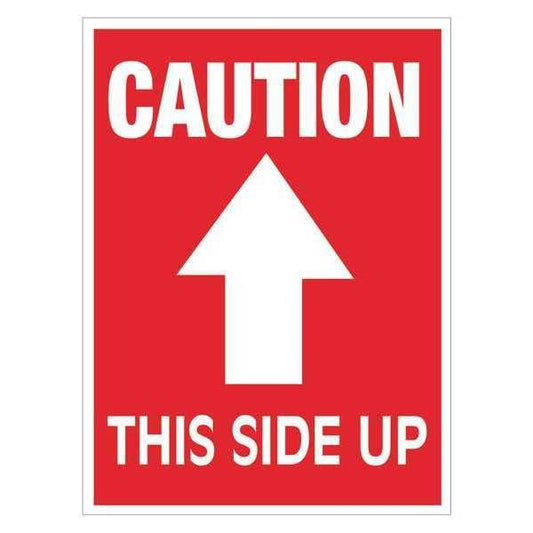Tape Logic® Labels, "Caution This Side Up", Arrow, 3" x 4", Red/White, 500/Roll