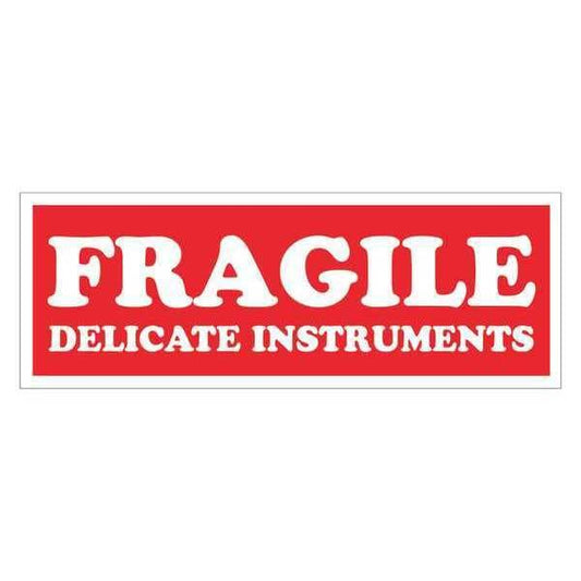 Tape Logic® Labels, "Fragile - Delicate Instruments", 1-1/2" x 4", Red/White, 500/Roll