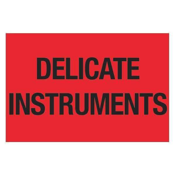 Tape Logic® Labels, "Delicate Instruments", 2" x 3", Fluorescent Red, 500/Roll