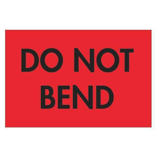 Tape Logic® Labels, "Do Not Bend", 2" x 3", Fluorescent Red, 500/Roll