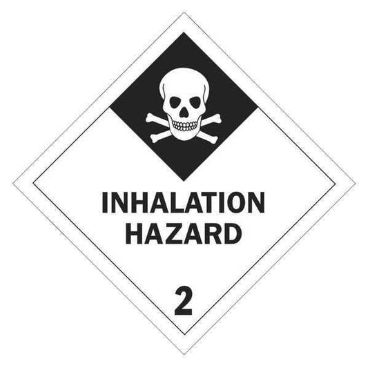 Tape Logic® Labels, "Inhalation Hazard - 2", 4" x 4", Black/White, 500/Roll